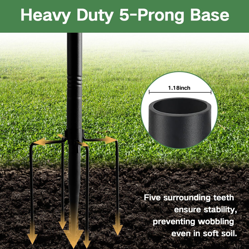 Bird House Pole 79in Heavy Duty Stand for Feeders Houses | Universal Top Plate,Rustproof Coating,5-Prong