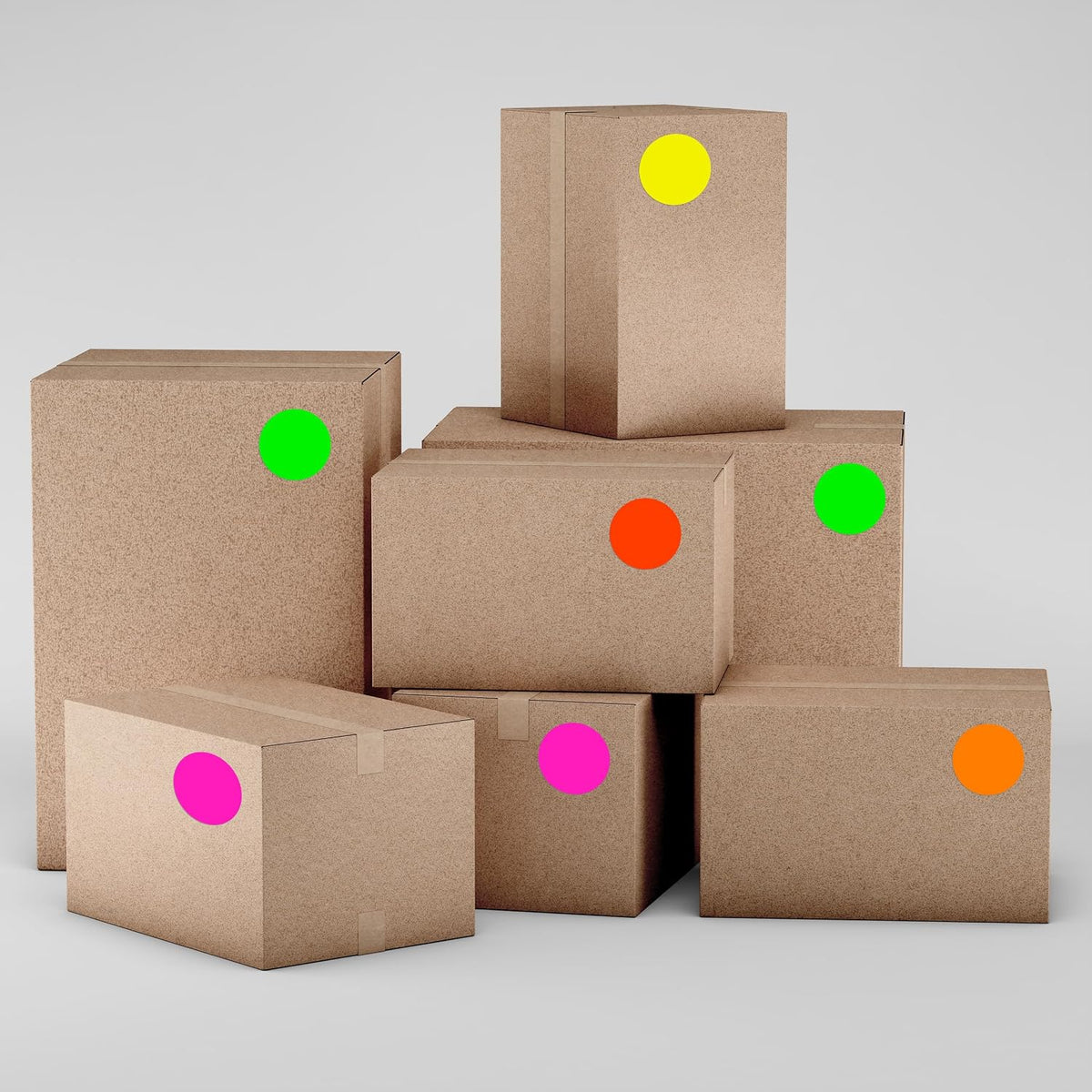 Dot Stickers 3/4 Inch Fluorescent Circle Sticker 1400pcs Colored Dot Labels
