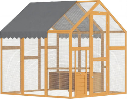 Large Wooden Chicken Coop for 6-8 Hens 66" x 72" x 72" Yellow