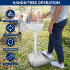 Portable Hand Washing Station, 100+ Hand Washes, Hands-Free Foot Pump, Soap Dispenser, and Drain Hose, Ideal for