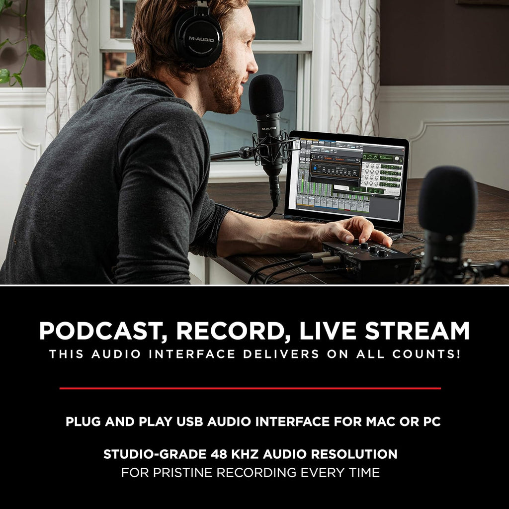 M-Track Duo USB Audio Interface | Dual XLR, Line and DI Inputs, Professional Software Suite for Recording, Streaming