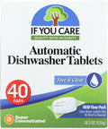 Dishwasher Tablets 40 Count - Powerful, Plant Based, Concentrated, Biodegradable, Natural Dish Cleaner Detergent