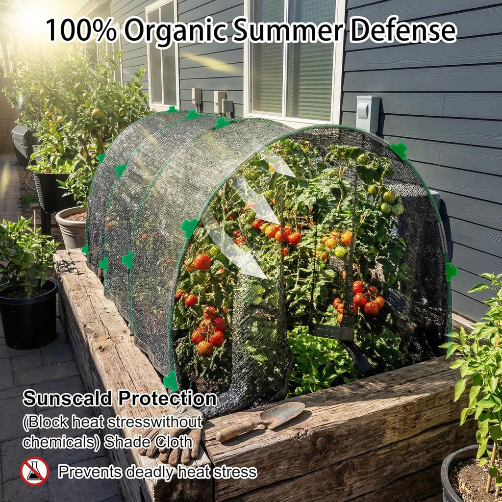 Garden Hoops for Raised Beds, Splinter-Free Fiberglass Greenhouse Hoops Grow Tunnel, 36 Pcs Adjustable Frame for Row