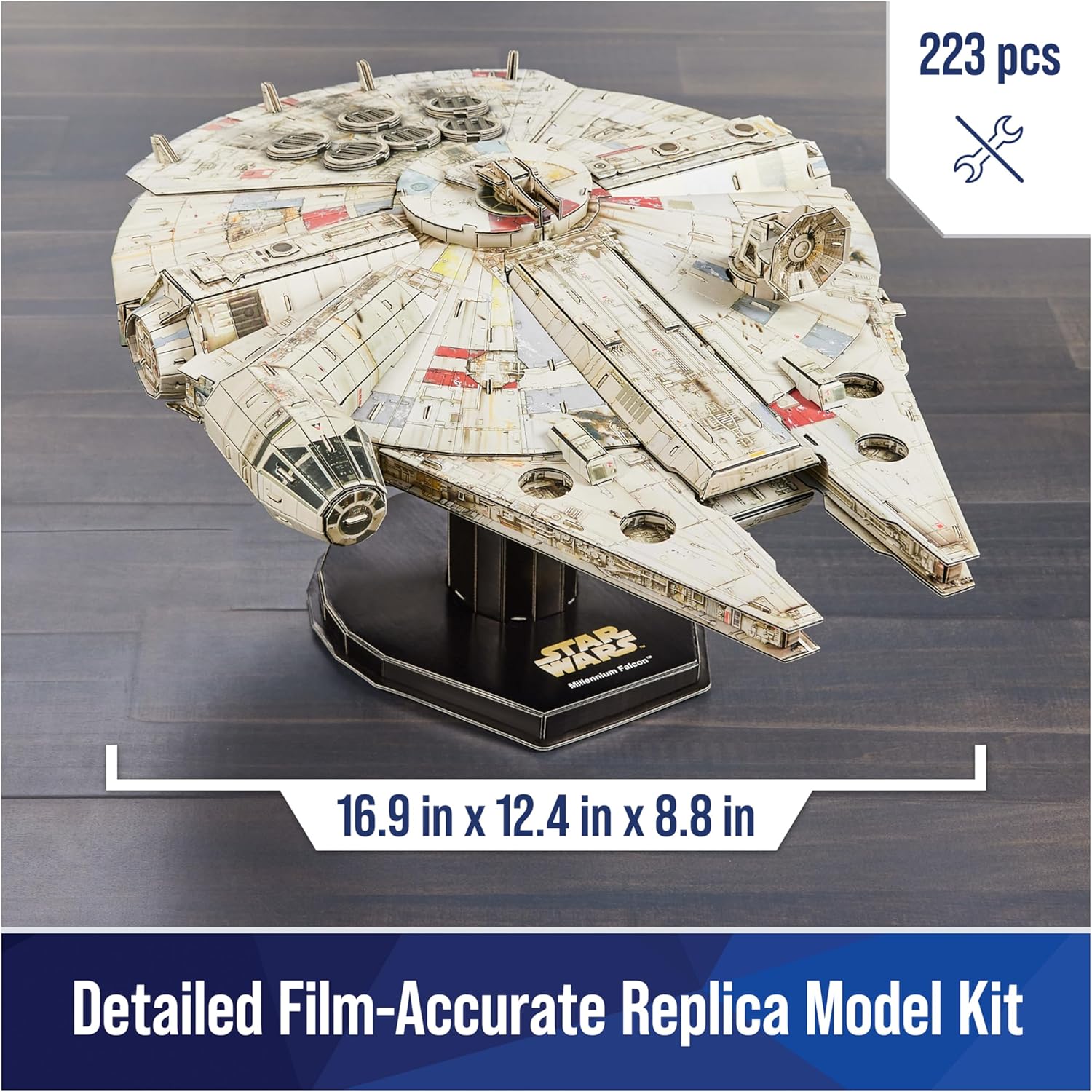 Star Wars Millennium Falcon 3D Model Kit, Star Wars Gifts, Desk Decor for Fans & Collectors, 223 Pieces, 3D Puzzles