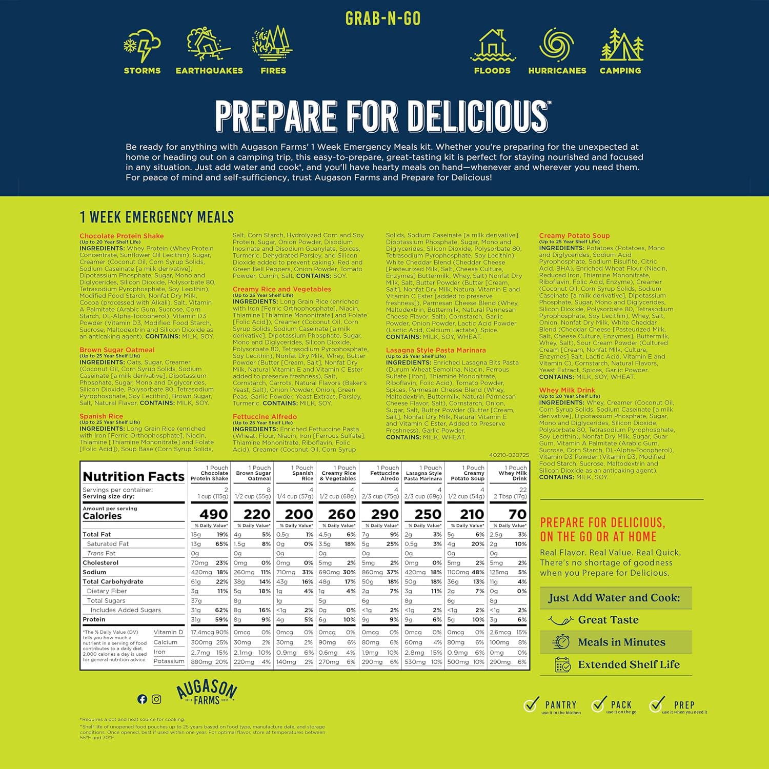 BE Ready 1-Week Emergency Food Supply