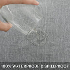 Outdoor Vinyl Edge Tablecloth Rectangle, 54 x 78 Inch, Light Grey