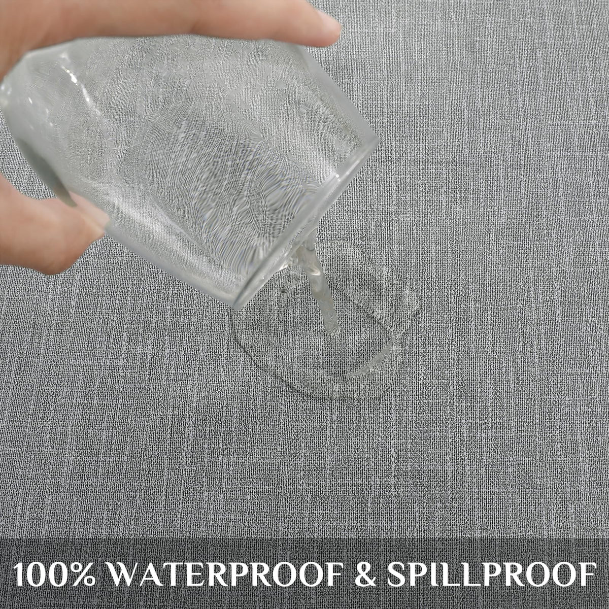 Outdoor Vinyl Edge Tablecloth Rectangle, 54 x 78 Inch, Light Grey