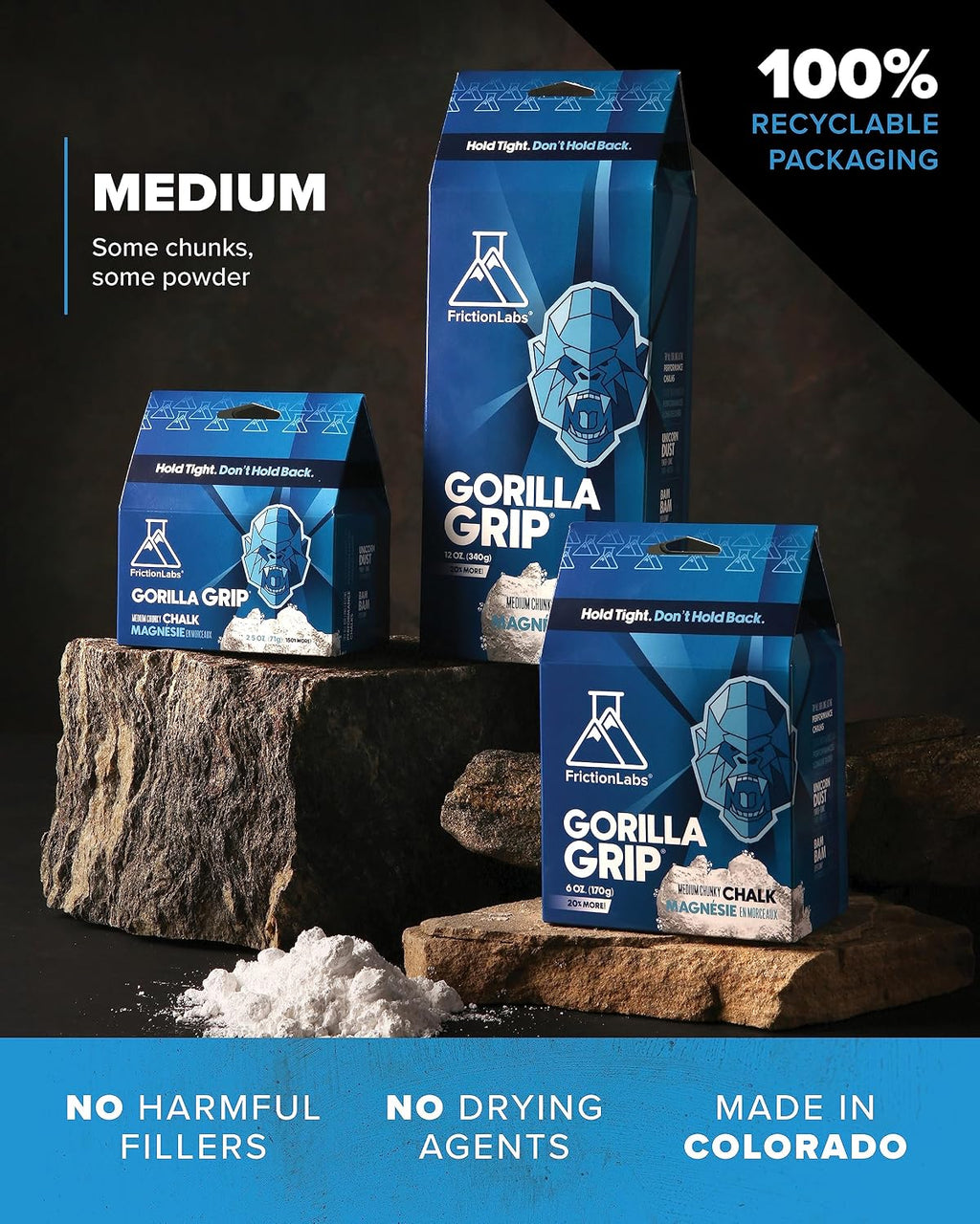 Premium Loose Climbing Chalk, High-Performance Hand Chalk | Superior Grip For Climbing, Weightlifting & Gymnastics
