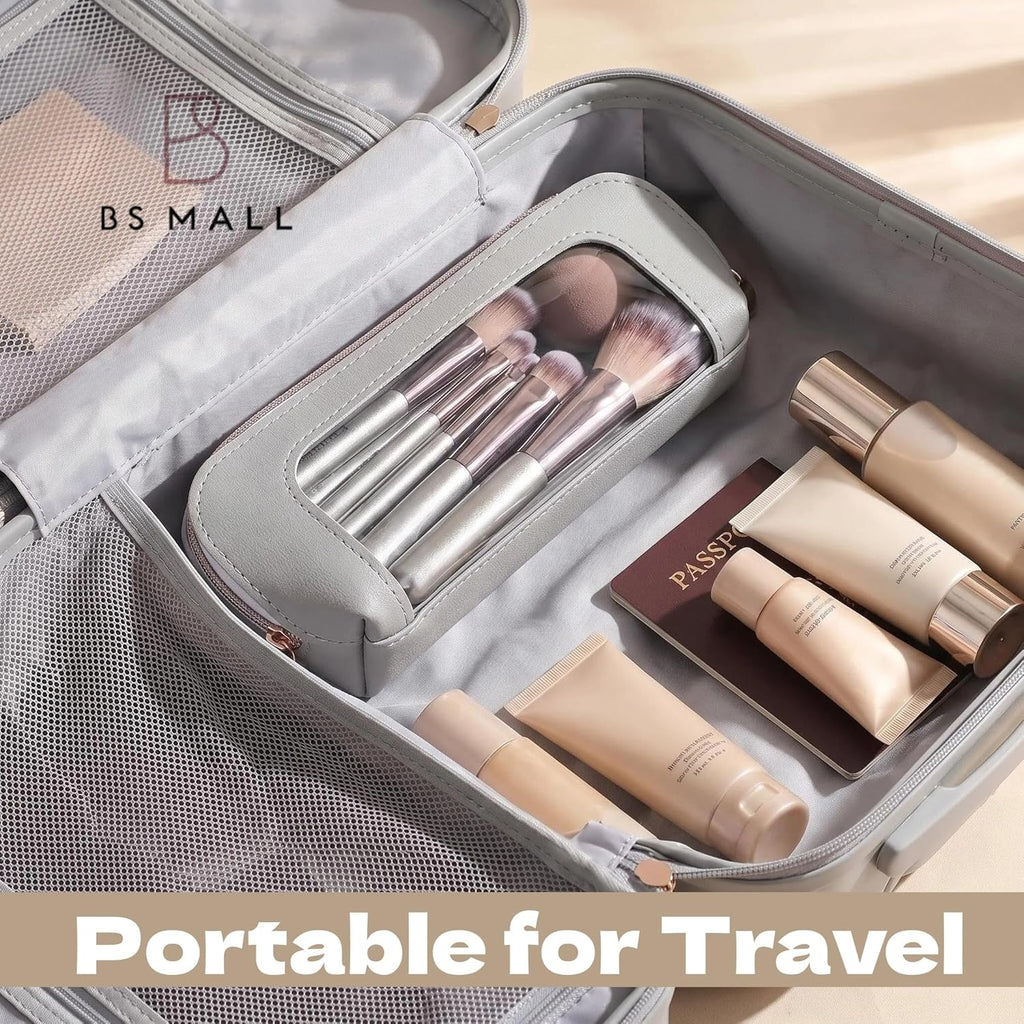 Travel Makeup Brush Set BS-MALL14 PCS Professional Makeup Brushes with Case & Sponge for Foundation, Concealer