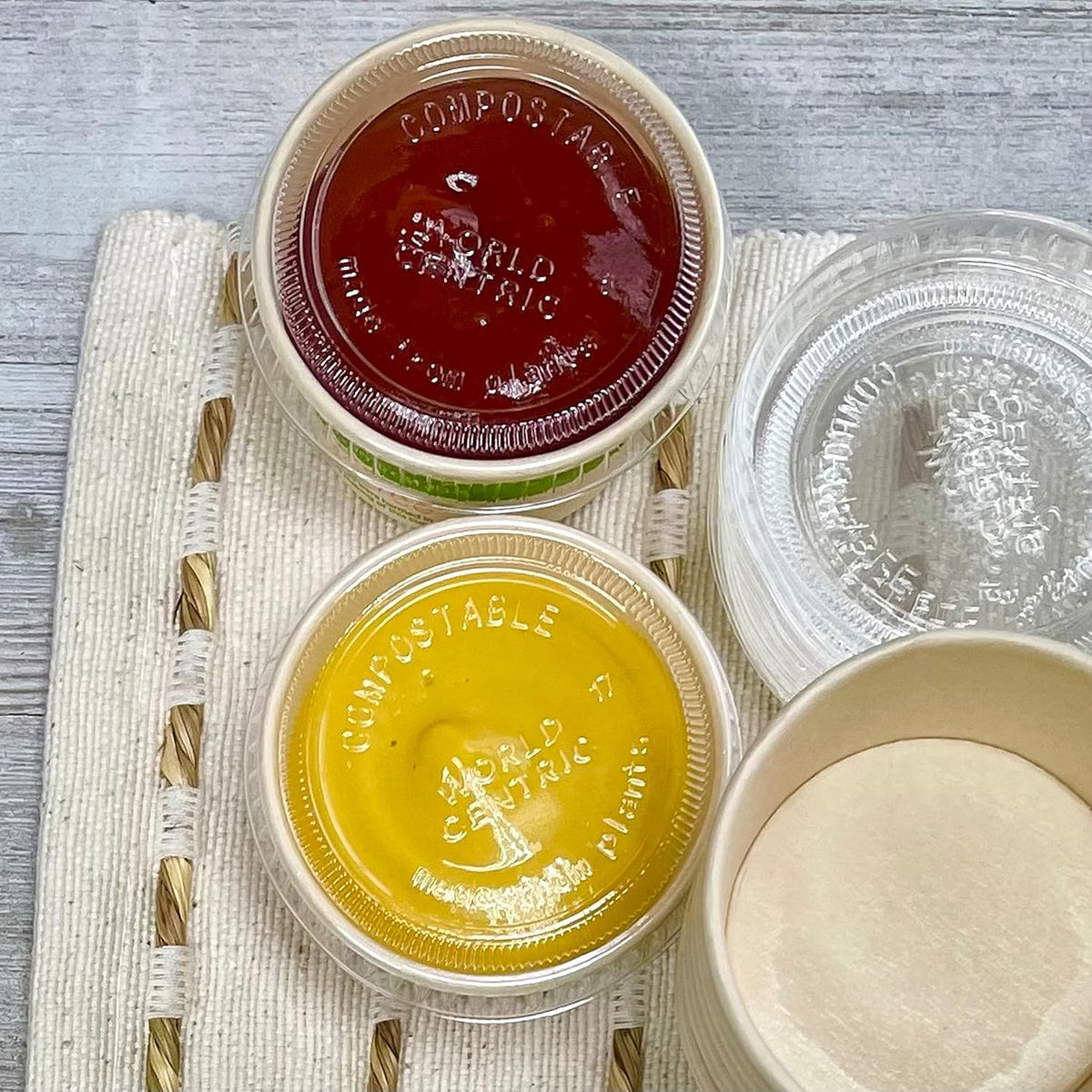2 Ounce Souffle Cups and Lids - 100% Biodegradable and Compostable - 100 Pack