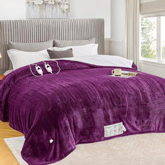 Heated Blanket Electric King Size 100"X90" Dual Control, Heating Blanket with 10 Heat Levels 1/2/4/6/8 Hours