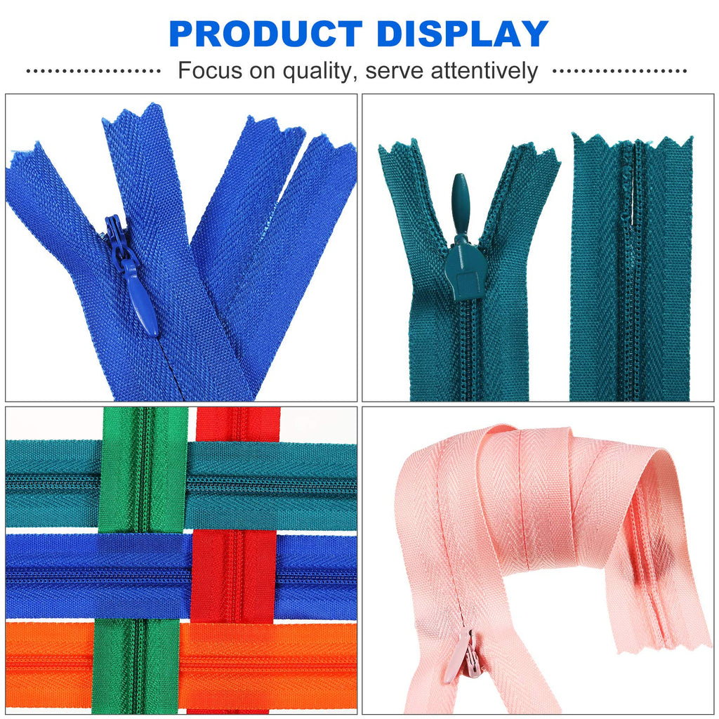 200 Pcs Nylon Invisible Zippers, 25 Assorted Colors