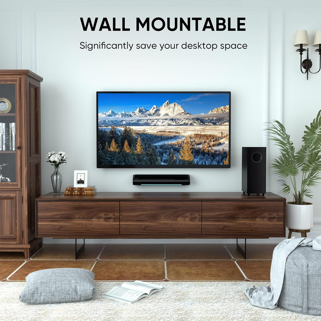 Sound Bar with Subwoofer, Home Theater Surround System for TV PC | 5" Subwoofer, Dual Bass Reflex Ports, Support