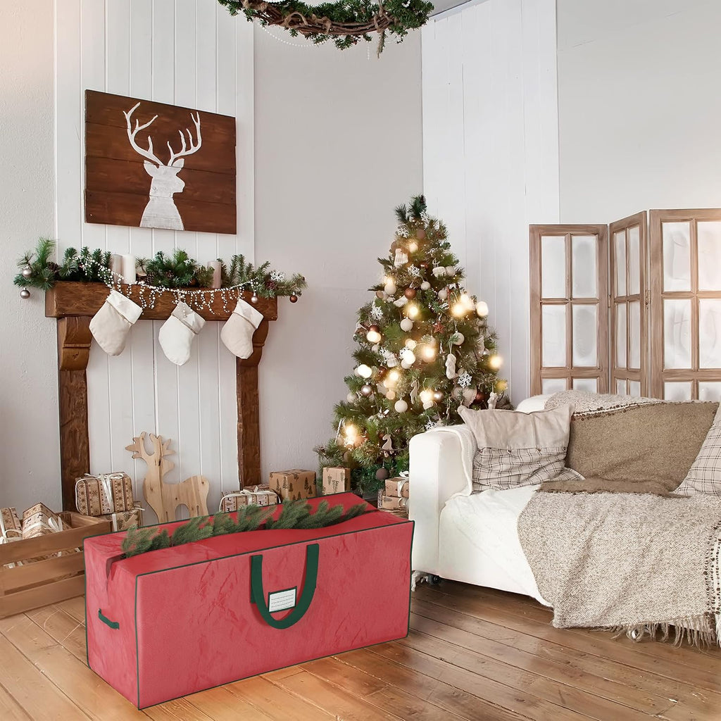 Christmas Tree Storage Bag Set - Set of 2 Bags for 7.5-Foot Artificial Trees - Protects Holiday Decorations and