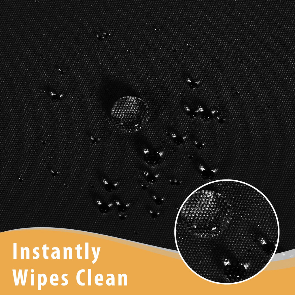 Black Tablecloth Fitted for 6ft Rectangle Table - Water Resistant Polyester Table Cover for Indoor/Outdoor Use, 72x30
