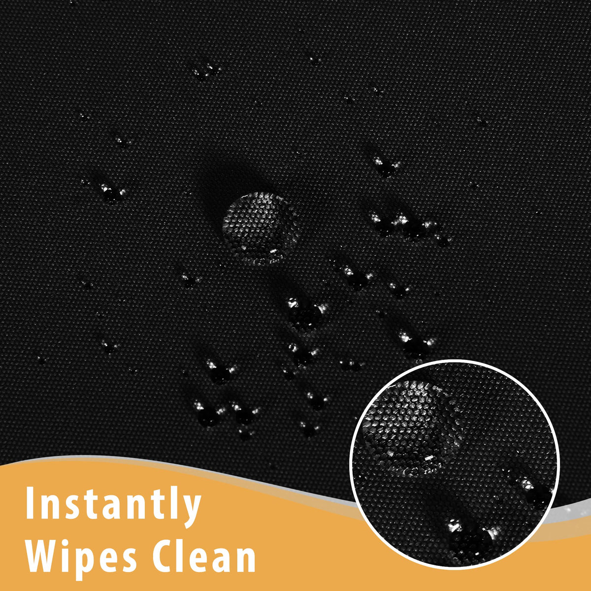 Black Tablecloth Fitted for 6ft Rectangle Table - Water Resistant Polyester Table Cover for Indoor/Outdoor Use, 72x30