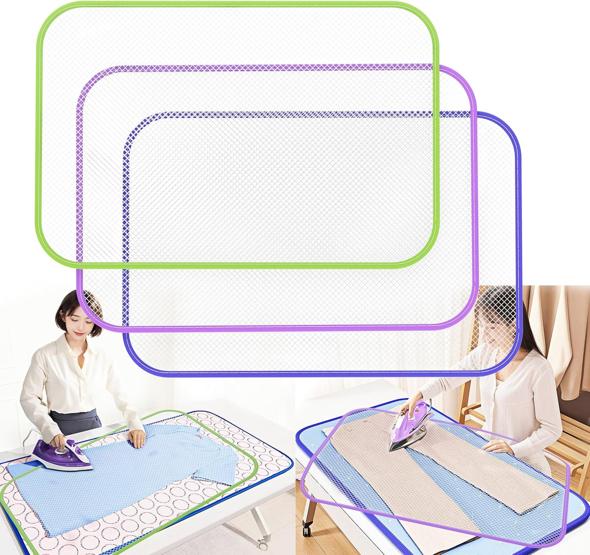 Premium Pressing Cloth for Ironing – 3 PCS Ironing Cloth Protect Clothes & Fabrics, Ideal for Sewing and Ironing