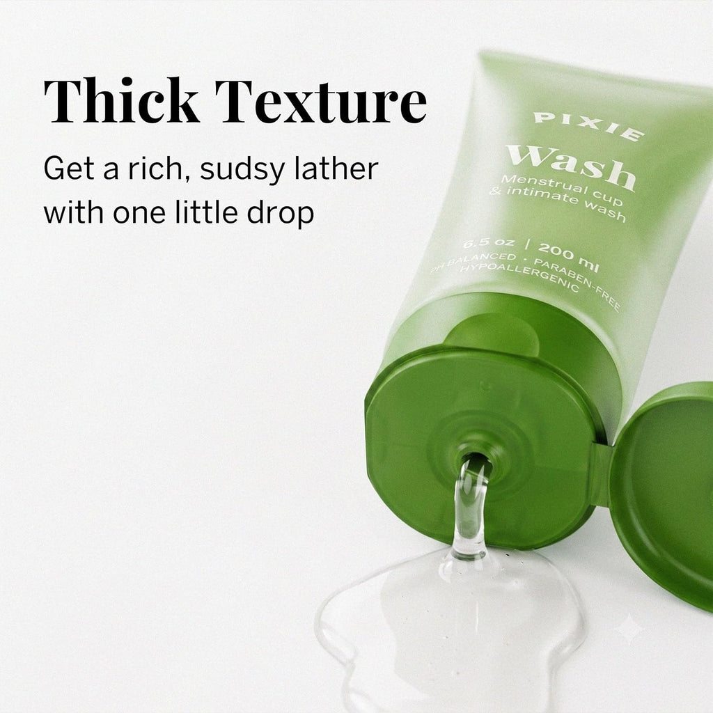 Pixie Feminine Wash - Best Formula to Wash Your Period Cups - Organic and Natural Ingredients & pH Balanced - Gel