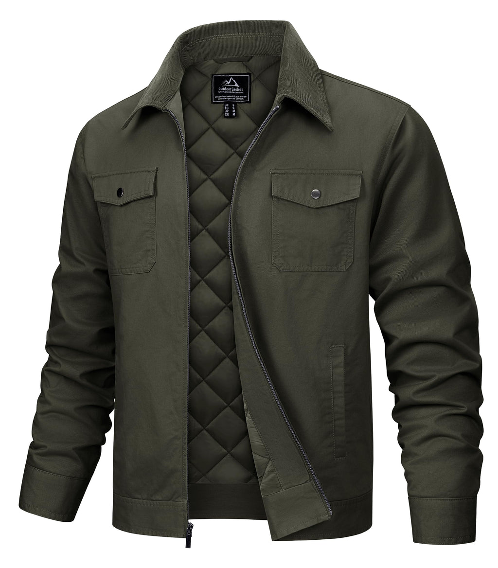 Corduroy Jacket Men Lightweight Work Jacket Fall Casual Shacket