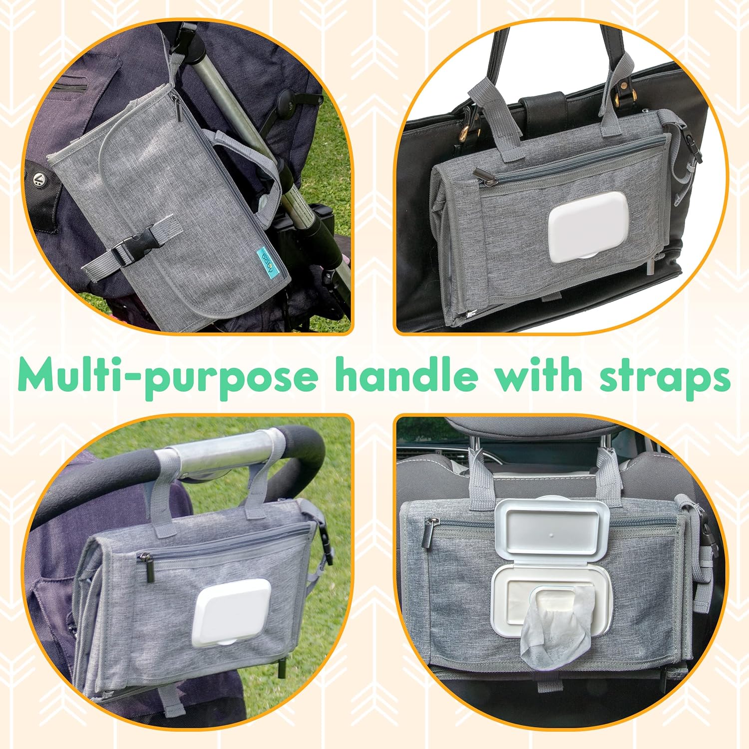 Portable Diaper Changing Pad - Baby Diaper Changer Travel Bag with Wipes Pocket, Smart Design Portable Changing Mat