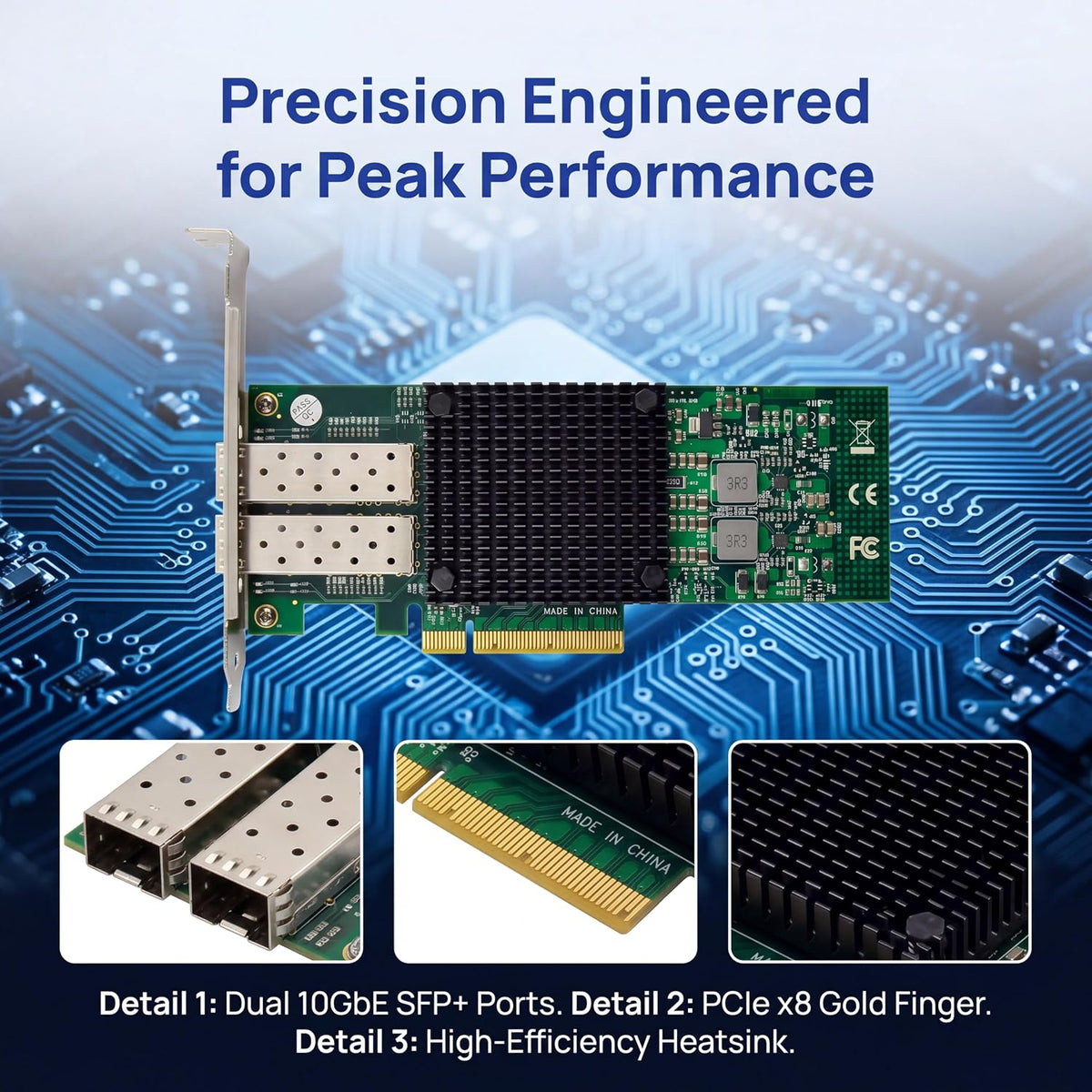 Dual-10Gb SFP+ PCI-E Network Card NIC, Mellanox ConnectX-3 PCI-e 3.0 X8 PCI Express 10 Gigabit Ethernet Server NIC (ST7286-10GB)