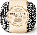 Cotton Twine 328 Feet, Bakers String for Craft, Gift Wrapping (White Black)