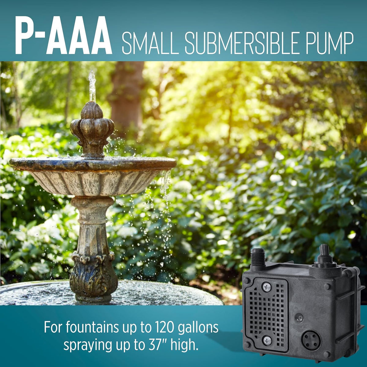 Litle Giant P-AAA, 115V, 120 GPH Small Submersible Water Pump, 6' Cord