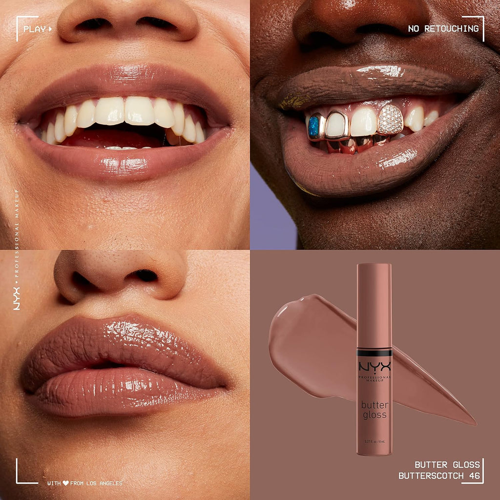 Butter Gloss Brown Sugar, Non-Sticky Lip Gloss - Pack Of 3 (Sugar High, Spiked Toffee, Butterscotch)