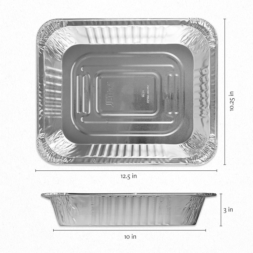 100 COunt Disposable 9 x 13 Aluminum Foil Pans Heavy Weight Half Size Deep