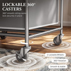 4-Bag Heavy Duty Laundry Sorter Rolling Cart, Silver