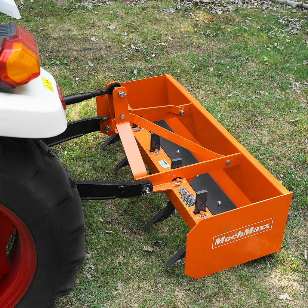 60" Box Blade Scraper with 5 Shanks 3 Point Hitch Tractor Attachment, Model BB60