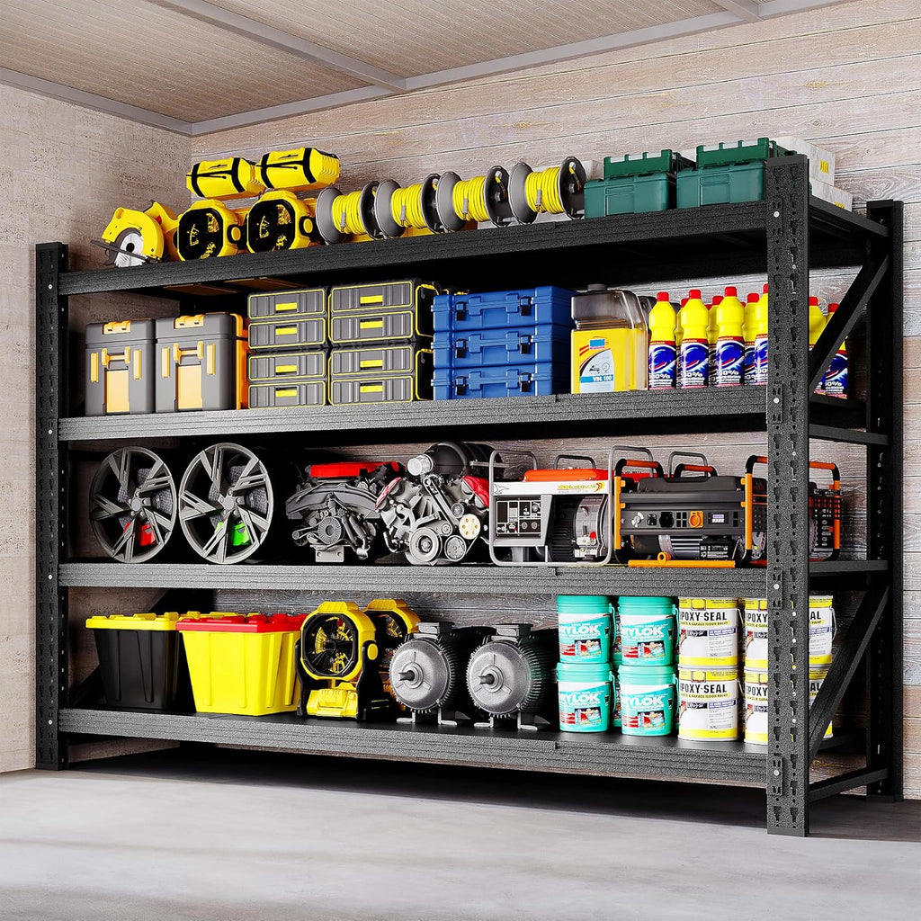 71" W Garage Shelving Storage Shelves 5000LBS Metal Heavy Duty Garage Shelves Units Adjustable Storage Shelves for