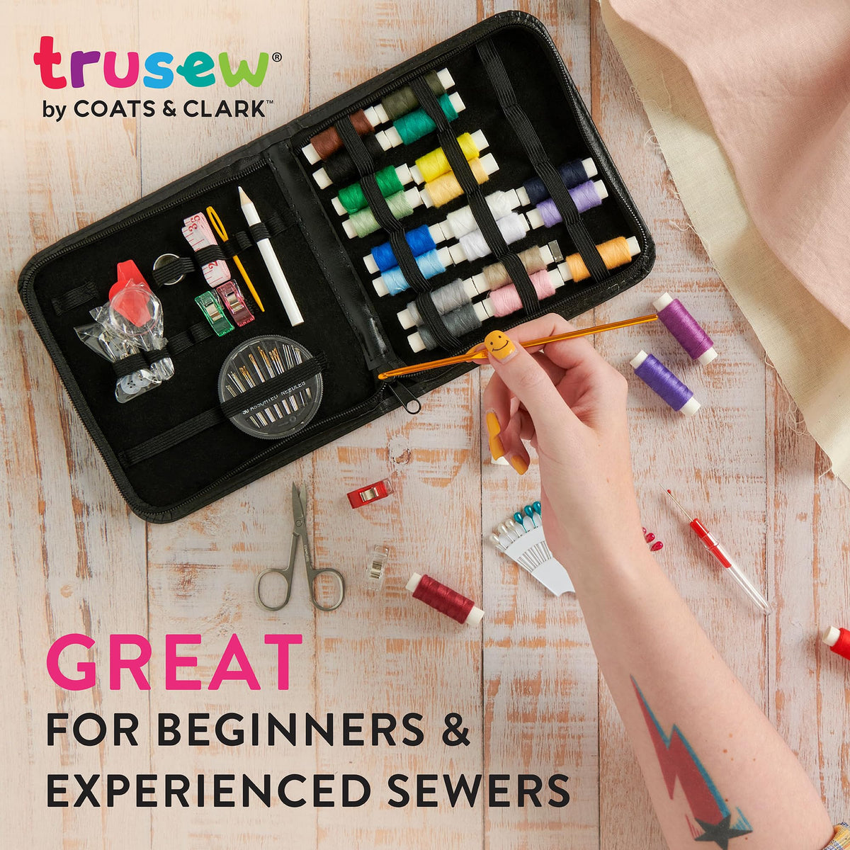 Large Sewing Kit with Thread and Needles for Beginners and Adults