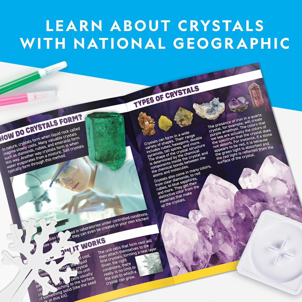 National Geographic Crystal Growing Craft Kit to Create a Crystal Garden | Fast 6-Hour Growing Time, Colorful Crystal