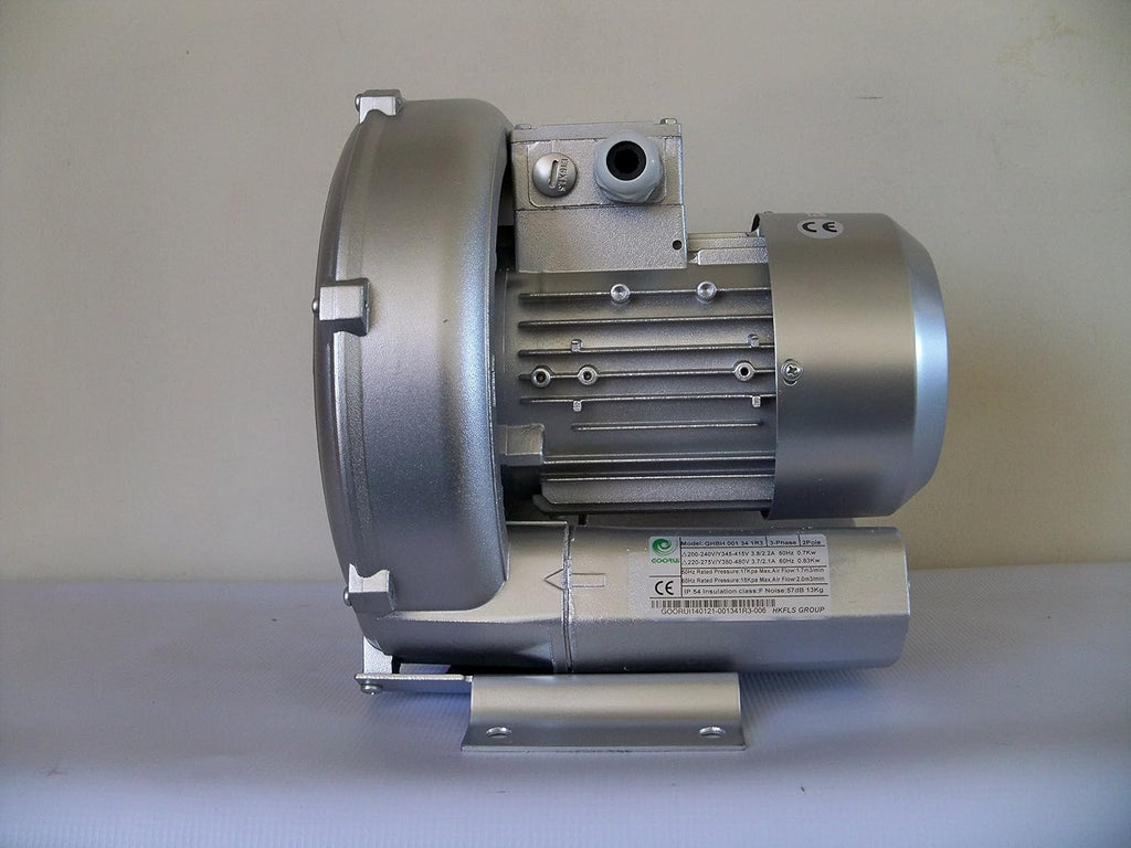 1.1 Hp Regenerative Blower 220V-480V/3Ph, 70 Cfm, 56"H2O max Press, Goorui-USA GHBH 001 34 1R3