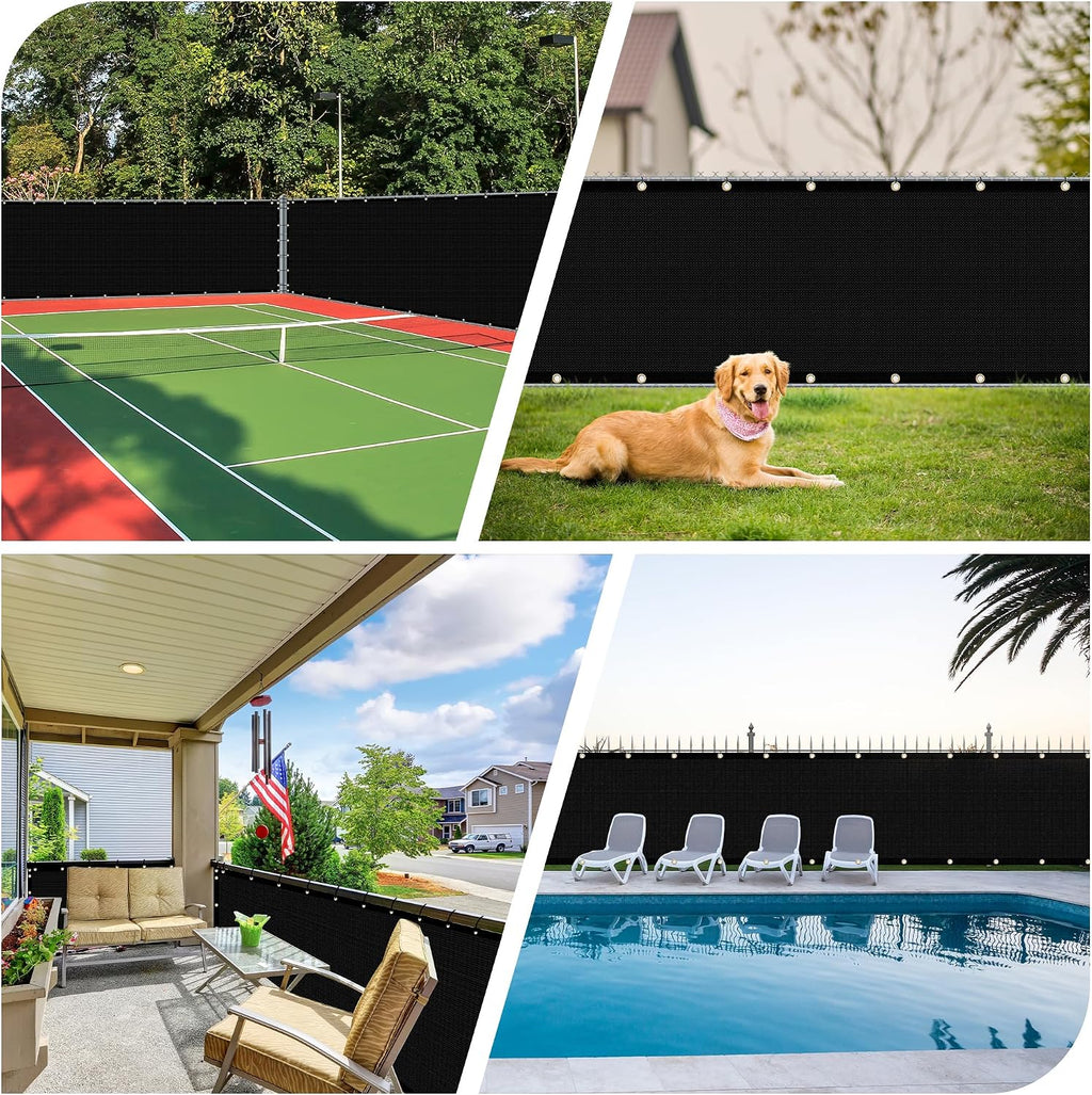 iCover 6x50ft Privacy Screen Fence, Outdoor Fencing Panels, Garden Windscreen Mesh Shade Sail Net Barrier, Include