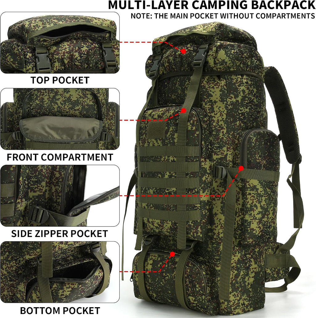 Hiking Backpack for Men 70L/100L Camping Backpack Military Rucksack Molle 3 Days Assault Pack for Climbing | Camping
