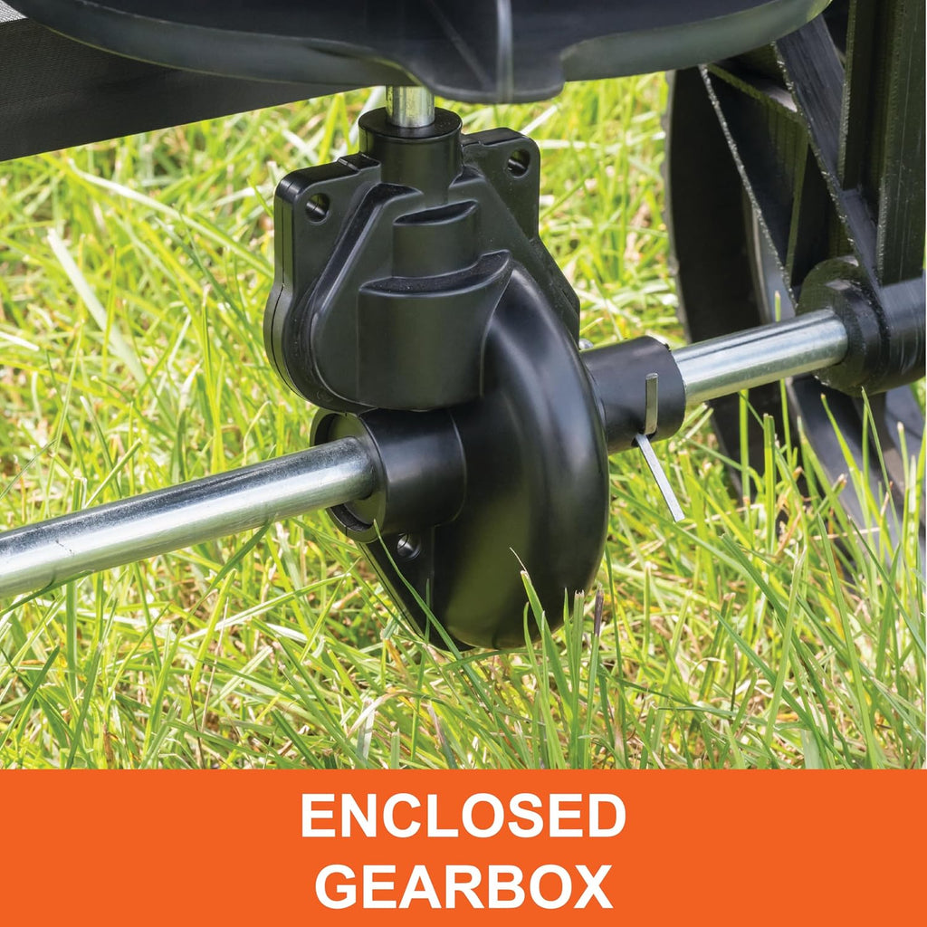 Push Lawn and Garden Broadcast Spreader for Seed and Fertilizer, 50 lb Capacity Walk-Behind Spreader with Cable Flow
