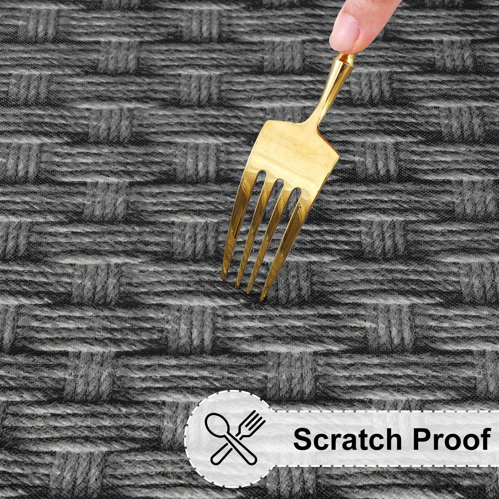 Round Fitted Vinyl Flannel Backed Tablecloth with Elastic Edge