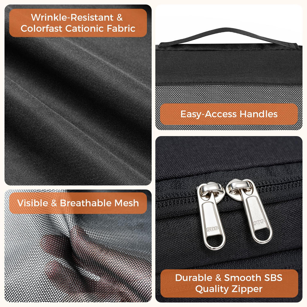 Compression Packing Cubes for Travel Essentials, 8 Set-Black