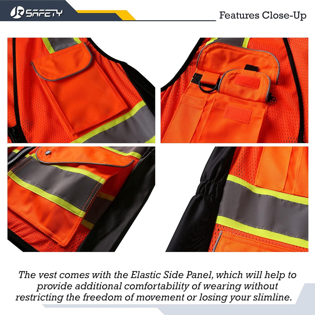 Women Hi-Vis Reflective Safety Vest | Neon Color body Sewed Reflective Strips Breathable Lightweight