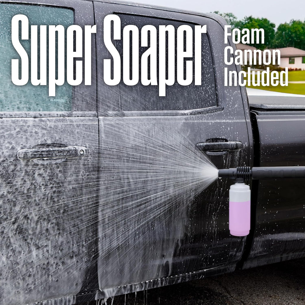 ePX3050 Electric Pressure Washer, 2100 Max PSI 1.76 Max GPM with Foam Cannon and Turbo Nozzle, for