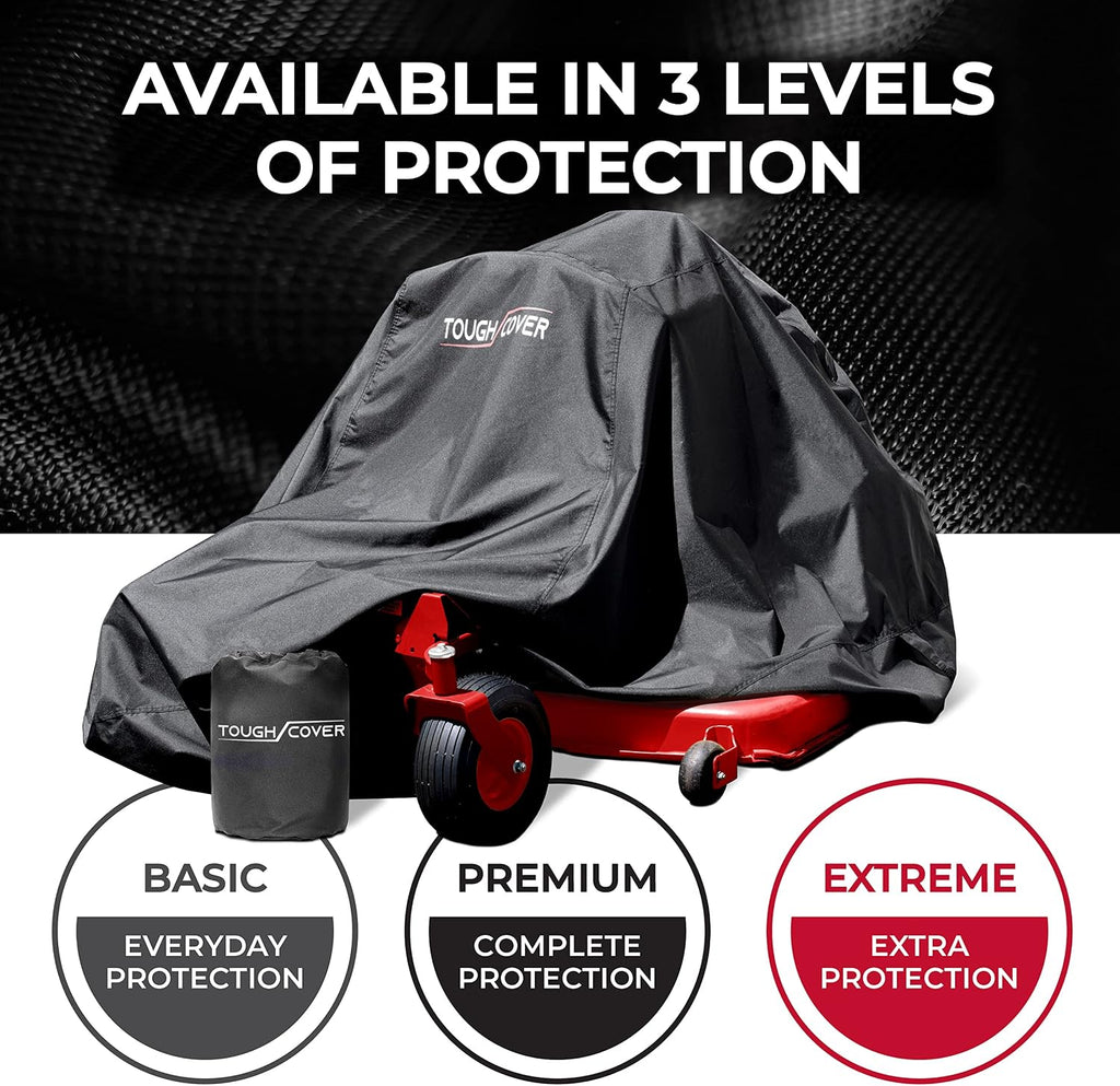 Zero Turn Mower Cover - 600D Marine Grade Fabric, Black, Waterproof & Drawstring Strap, Riding Lawn Mower Cover with
