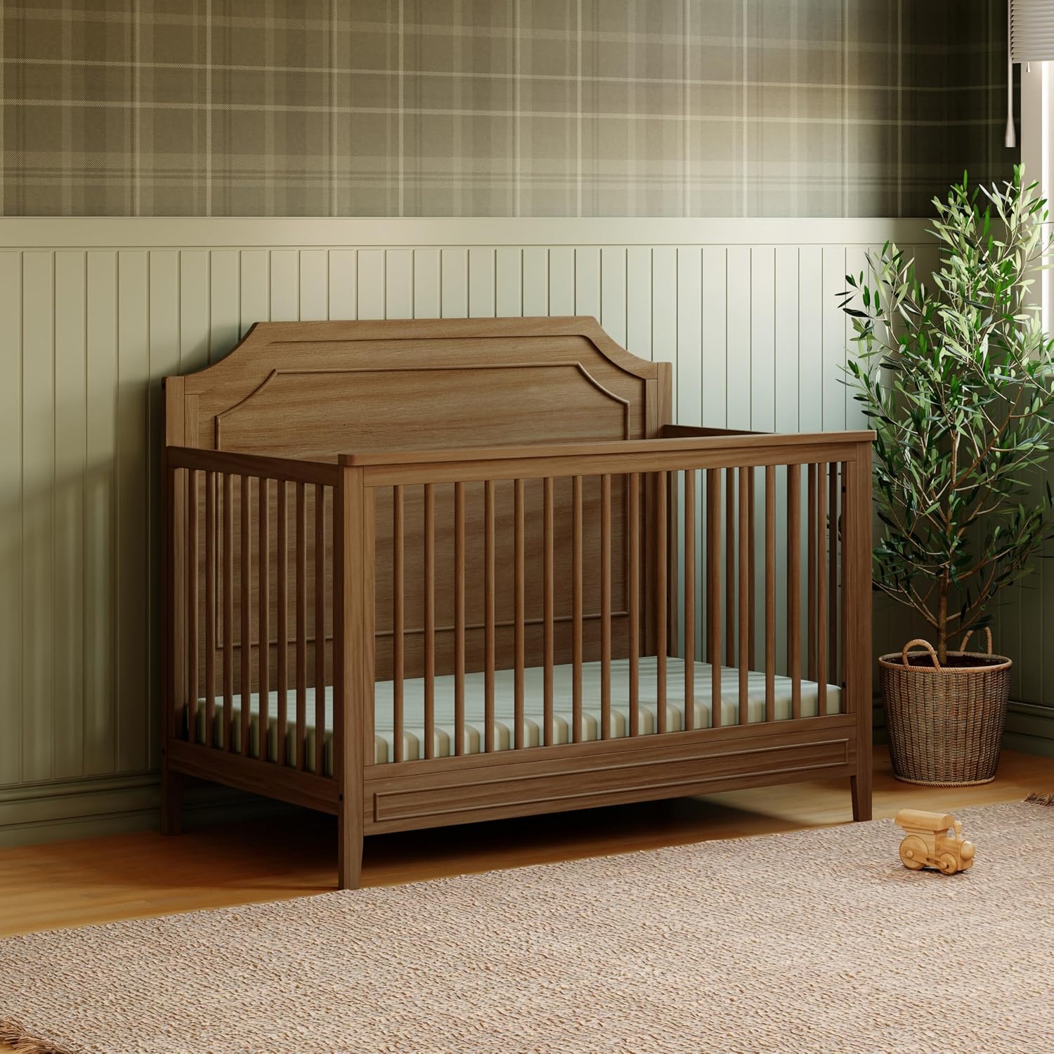 Chloe Regency 4-in-1 Convertible Crib in Walnut, Greenguard Gold Certified