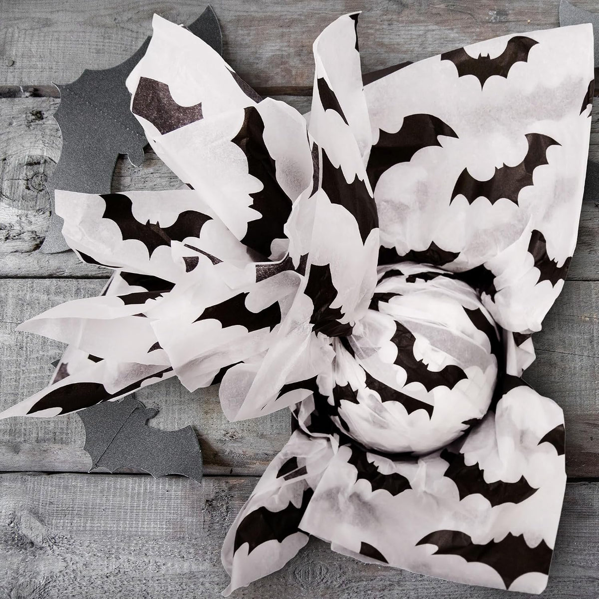 Large Black Bat Tissue Paper Bulk, 28 x 20 Inch