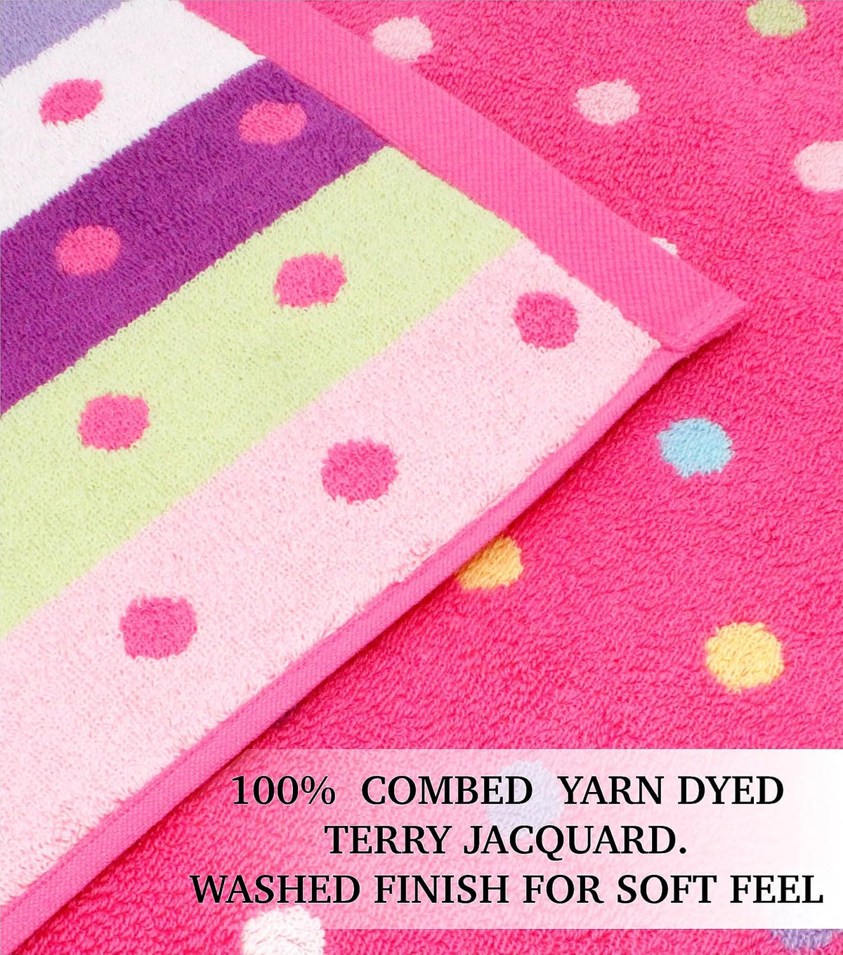 Wash Cloth - 100% Cotton Set of 12 Pink Multicolor Washcloths | Bath Time Sugar and Spice Super Soft Colorful