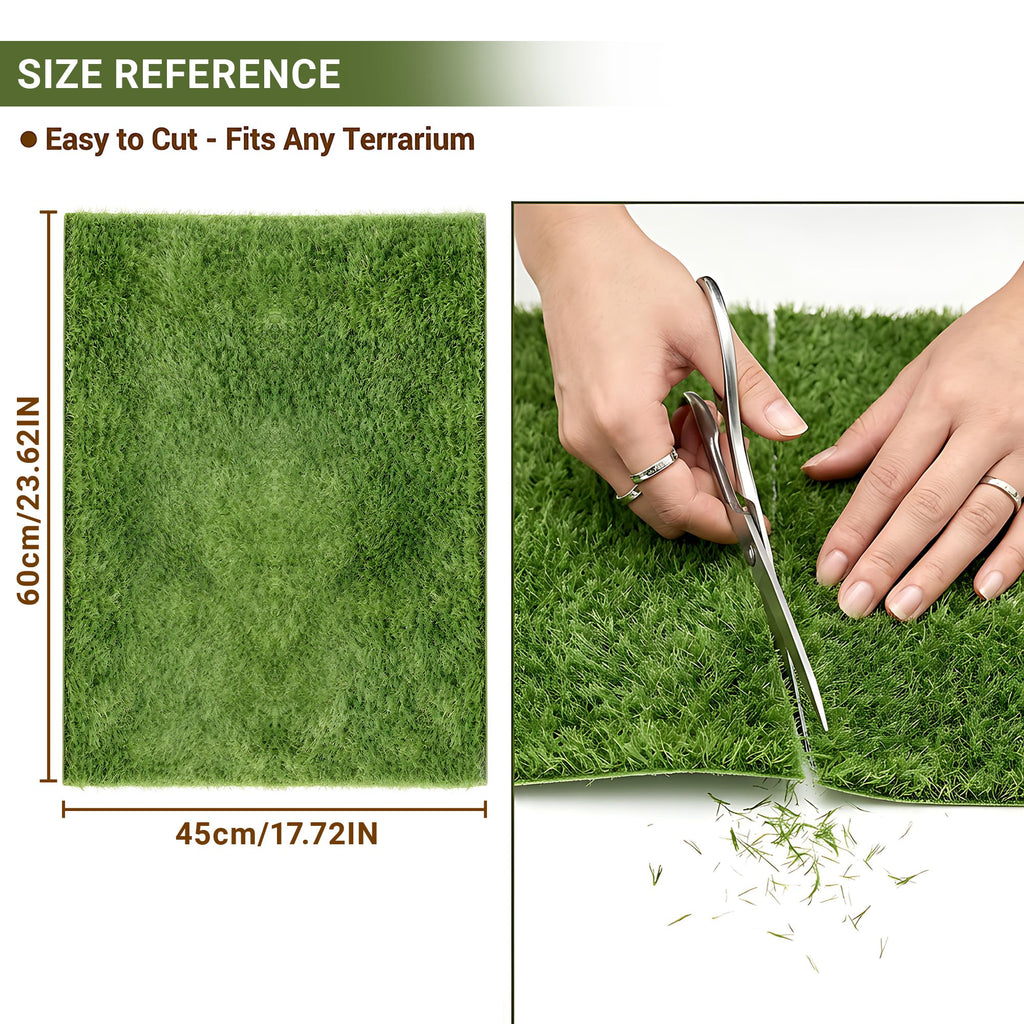 Reptile Carpet Substrate, Washable Absorbent Moss Mat Bedding Liner