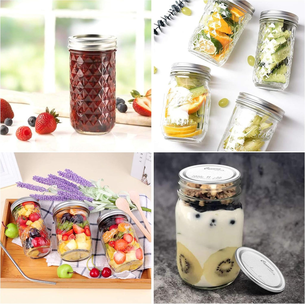 128-Count, Regular Mouth Canning Lids for Ball, Kerr Jars - Split-Type Metal Mason Jar Lids for Canning - Food Grade
