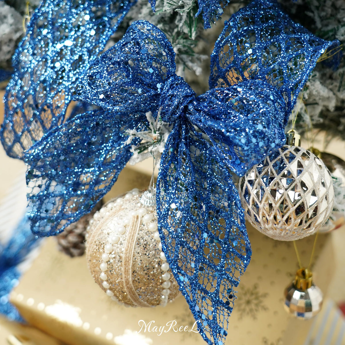 Dusty Blue Mesh Wired Ribbon 2.5 Inch 10 Yards