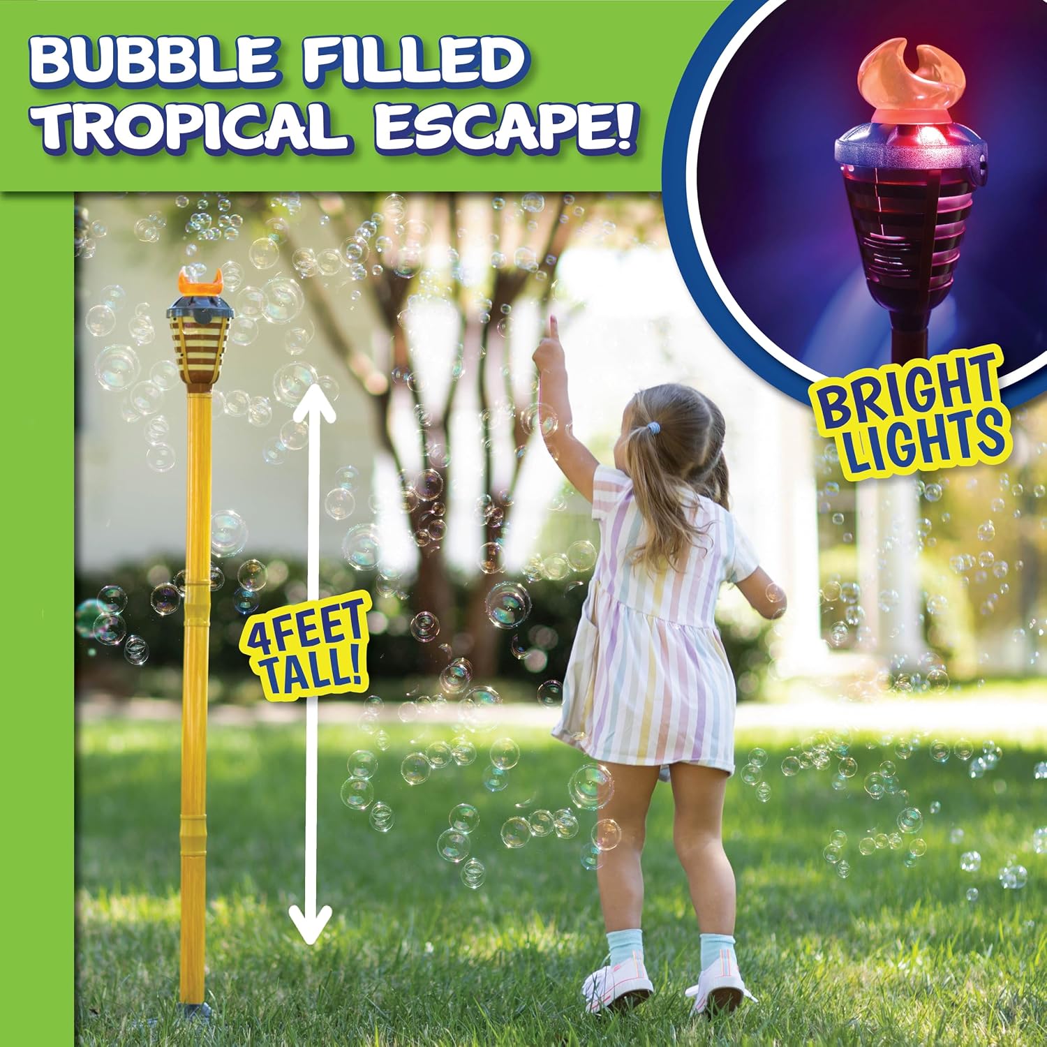Tiki Torch Bubbler - Bubble Machine - for Kids, Teens